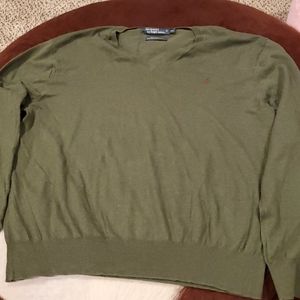 Ralph Lauren Polo V-Neck Sweater sz XL Army Green